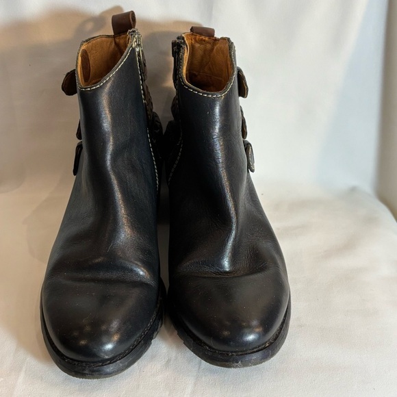 PIKOLINOS Sz 39 Leather Ankle Boots With Decorative Straps Stacked Heels Zipper - Picture 3 of 15